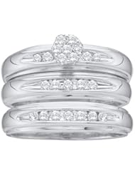 0.33CTW DIAMOND FLOWER TRIO SET