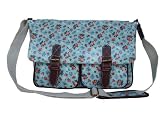 from CKCHUN Blue Micro Floral Laminate Crossbody Bag with Double Pockets