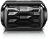 Philips BT2200B/27 Shoqbox Mini Rugged Compact Wireless Waterproof Outdoor or Shower Portable Bluetooth Speaker (Black) Float in Water Technology and Built-In Mic for Phone Calls