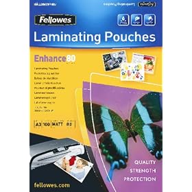 Fellowes A3 80 Micron Matt Laminating Pouches (Pack of 100)