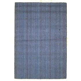 4'0 x 5'10 Blue Hand Tufted Wool Gabbeh Rug