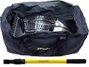 INTELETOOL INTELEKIT 635 3-Piece Interchangeable Professional Grade Tool Kit With Fiberglass Pole, Leaf Rake Head, Bow Rake Head and Round Point Shovel Head Plus Storage Bag