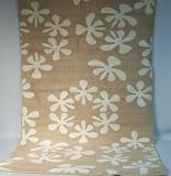 Launda Large Multi Purpose Machine washable Rug with anti slip Backing (Beige with Cream Flowers 100cm x160cm)