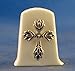 Porcelain China Collectable Thimble -- Antique Silver Cross with Free Gift Box