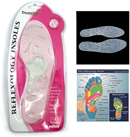 1 Pair Womens Reflexology Shoe Insoles Silicone Massaging Cushion Pads Support