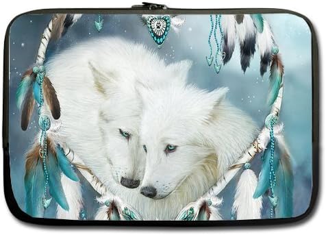 Dream Catcher Laptop Bag - Fantastic Two Sides Notebook,Macbook Pro,Macbook Air 13,13.3 Inch Dreamcatcher Wolf Laptop Sleeve Bags