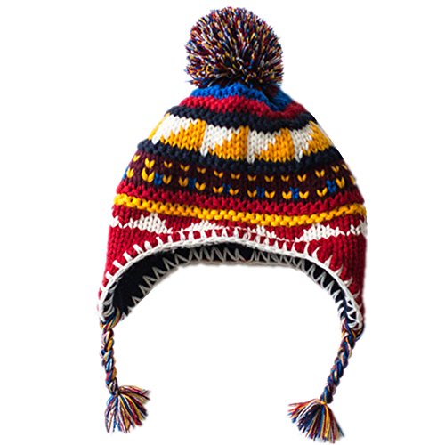 Home Prefer Baby Girls Boys Christmas Candy Jacquard Winter Hats Warm Earflap