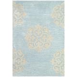 9'6 x 13'6 Rectangular Safavieh SOH724A-10 Turquoise/Yellow Color Hand Tufted Indian Soho Collection Rug