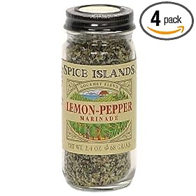 Spice Islands Lemon Pepper Marinade, Gourmet Blend, 2.4-Ounce Container (Pack of 4)