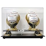 Mounted Memories Los Angeles Dodgers 4-Ball Golden Classic Logo Baseball Display Case