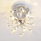 IMAGE OF 6-light Floral Shape K9 Crystal Ceiling Light-White (0942-98004-C-6W)