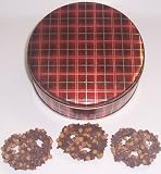 Scott's Cakes 1 lb. Milk Chocolate Covered Pretzel with Chocolate Chips & Peanut Butter Chips in a Plaid Tin