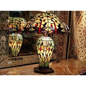 Dragonfly Stained Glass Tiffany Style Table Lamp Lamps T16570a by Dragonfly