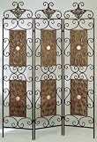 3 Panel Stone Metal Room Divider Sceen