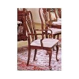 Set of 4 Natural & White Finish Wood Arrow Back Windsor Dining Chairs