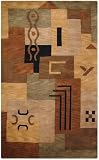 828 Himalayan Collection Contemporary Area Rug Beige, 100% Wool Hand-knotted.