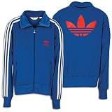adidas Originals Logo Firebird Track Jacket - Wome ( sz. L, Solid Blue/Rave Red )