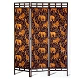3-Panel Safari Animal Print Room Divider Panel Screen