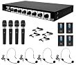 Rack Mount 8 Channel Wireless M Icrophone System With 4 Lavalier/He