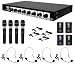 Pyle-Pro Rack Mount 8 Channel Wireless Microphone System with 4 Lavalier/Headsets and 4 Handheld Mics (PDWM8700)