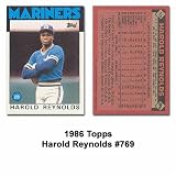 1986 Topps Harold Reynolds Rookie Card