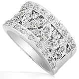 1/2ctw Diamond Floral Ring in 14k White Gold (HI/I1)