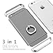 iPhone 6 Plus Case,iPhone 6s Plus Case,Myriann 3 in 1 Ultra Thin Hard Protective Luxury Case Cover for iPhone 6 Plus/iPhone 6s Plus(5.5Inch)with 360 Degree Rotating Ring Kickstand(Grey)