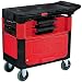 Rubbermaid Service Cart with 2 Boxes, 4 Bins and Cabinet, 2 Shelves, Black, 330 lbs Load Capacity, 33-1/8" Height, 38" Length x 19-1/4" Width