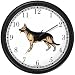German Shepherd Dog Wall Clock by WatchBuddy Timepieces (Black Frame)