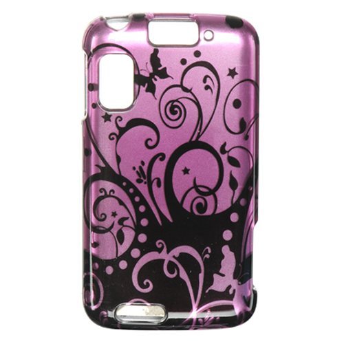 MOTOROLA ATRIX 4G MB860 PINK BLACK SWIRLS VINES CASE