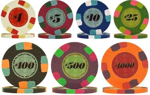 100 Genuine Paulson Tophat & Cane Full Clay Poker Chips - Choose!