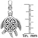 Jewelry Trends Sterling Silver Celtic Turtle Trinity Knot Pendant with 18 Inch Box Chain Necklace