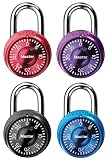 Masterlock Mini Locks in Black, Blue, Purple and Red, 4-Pack #1533Q