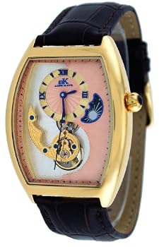 Adee Kaye #AK8024-MG7 Men's Motif 3-D Sun Moon Partial Skeleton Automatic Watch