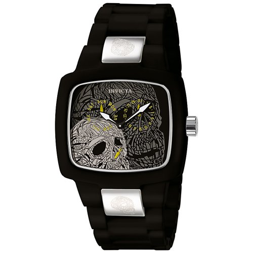 Invicta Midsize 5899 Adrenaline Collection Black Corian Skull Design Watch