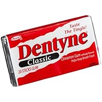 Dentyne Classic Cinnamon Chewing Gum, Cinnamon, 20-Piece Packs (Pack of 24)