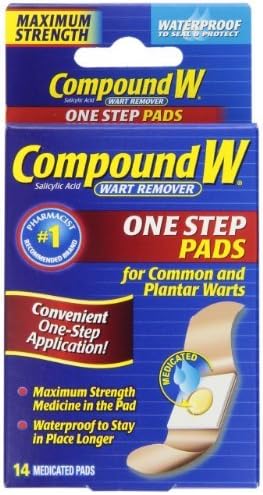 Compound W wart remover medicated maximum strength pads, waterproof - 14 ea by PRESTIGE BRANDS.