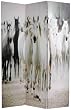 Equestrian Photo - 6ft. Herds of Black & White Horses Art Print Floor Screen - 3 Panel