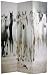 Equestrian Photo - 6ft. Herds of Black & White Horses Art Print Floor Screen - 3 Panel