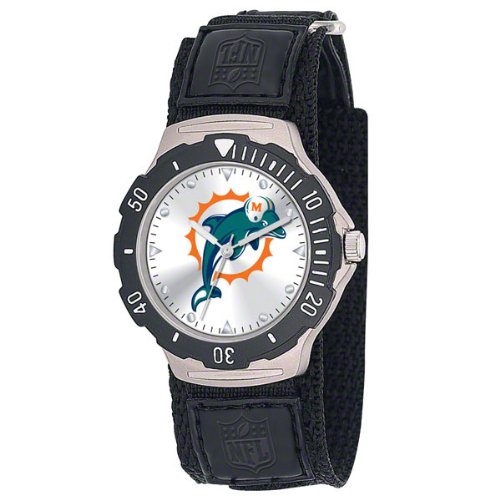 NFL Men's FDV-MIA Agent Series Miami Dolphins Velcro Watch