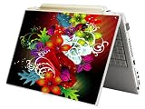 Bundle Monster Laptop Notebook Skin Sticker Cover Art Decal - 12 14 15 - Fit HP Dell Asus Compaq - Colorful Floral