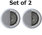 Technical Pro Custom Easy-to-install In-Wall In-Ceiling 8 300 watts Speakers (Set of 2)