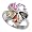 Sterling Silver Ring - Flower with Pear-Shaped Multicolor CZ (Prong Set) - 16mm x 3mm - Size 5