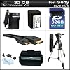 32GB Accessory Kit For Sony DEV-3, Sony DEV-5 Digital Recording Binoculars Includes 32GB High Speed SD Memory Card + Extended Replacement (2300Mah) NP-FV70 Battery + Ac/Dc Charger + Pro Rugged Case / Bag + Mini HDMI Cable + 57" Tripod + USB Reader + More