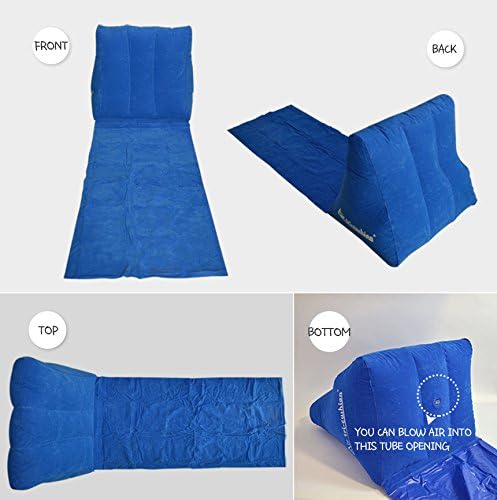 Picnic Blanket Outdoor Cushion Camping Mat Recliner Air Tri-Cushion (Navy)