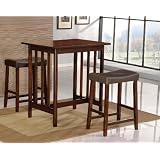 3-piece Counter-height Dining Set with saddleback stools