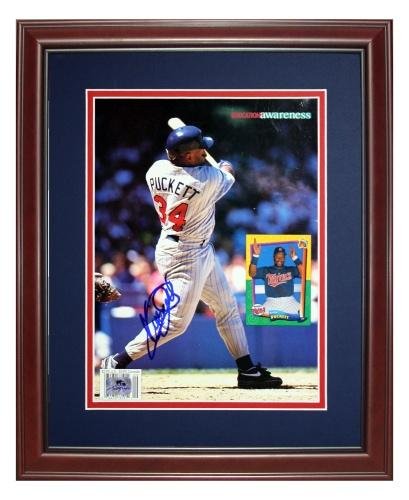 Kirby Puckett Autographed Minnesota Twins (Back Cover) Deluxe Framed Beckett Magazine - Autographed MLB Magazines