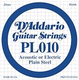 D'Addario Single Plain Steel 010