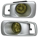 99 00 HONDA CIVIC SILVER BEZEL YELLOW LENS FOG LIGHTS