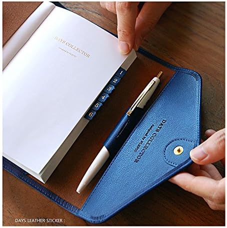 2018 Date Daily Planner Diary,business Meeting Notebook, Wallet Planner,purse Handbag Diary/Leather Sticker (Navy)